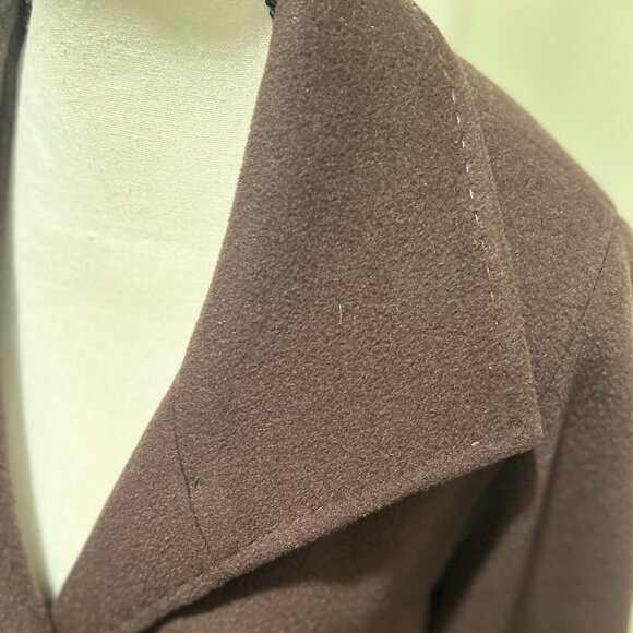 Cinzia Rocca Luxury Brown Angora & Wool Long Coat - Size 10 - Picture 8 of 11